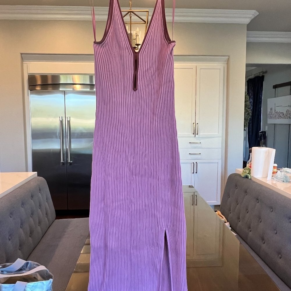 Abercrombie & Fitch Keyhole Knit Midi Dress Two-toned